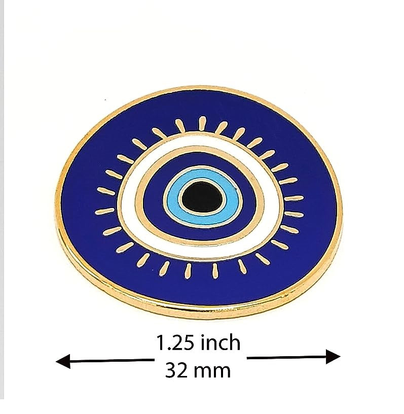 Evil Eye Nazar Cheshm Enamel Lapel Pin with Magnetic Backing