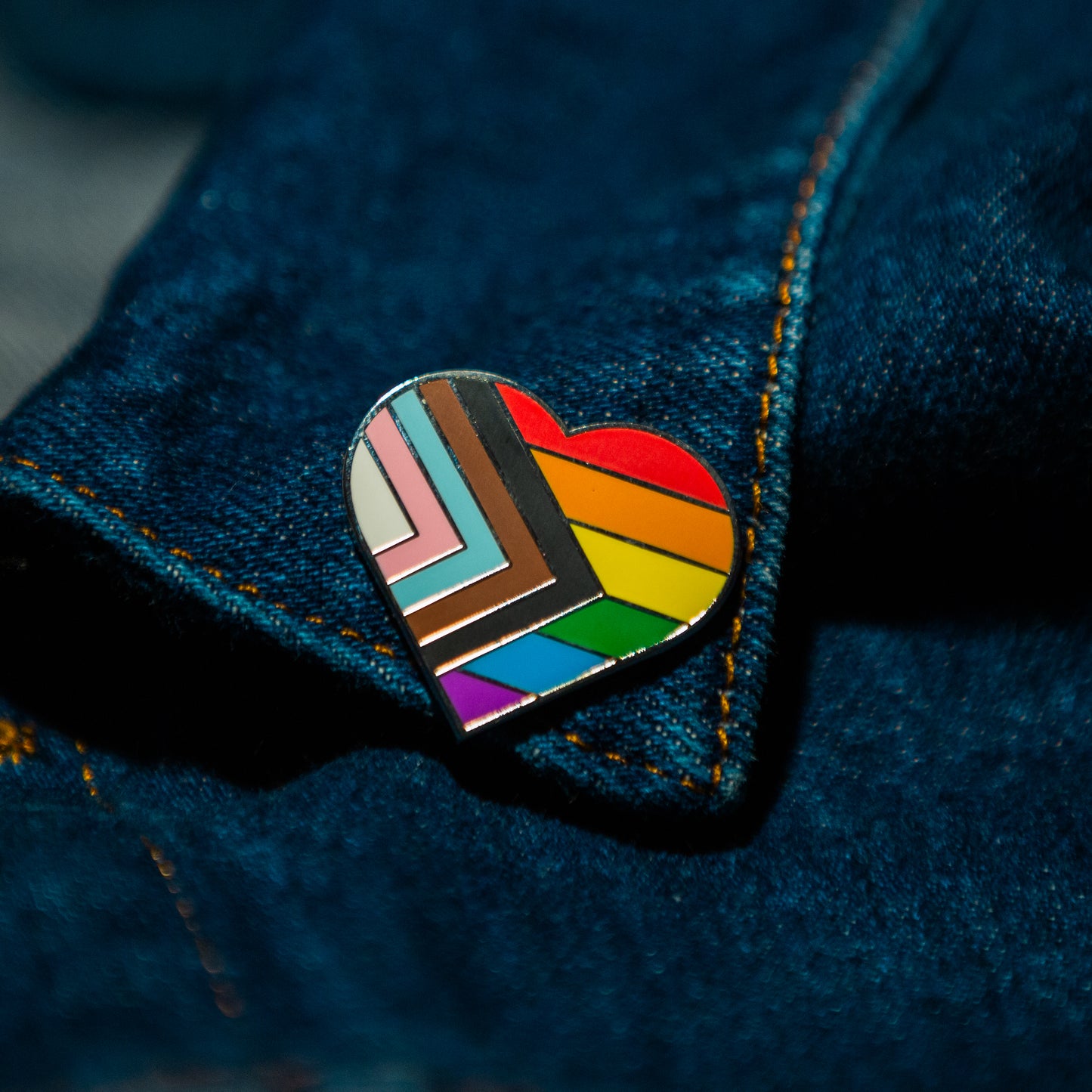 Heart Pride LGBTQ+ Rainbow Inclusive Enamel Lapel Pin β Intersex, Bisexual & Queer Support, Strong Magnetic Backing