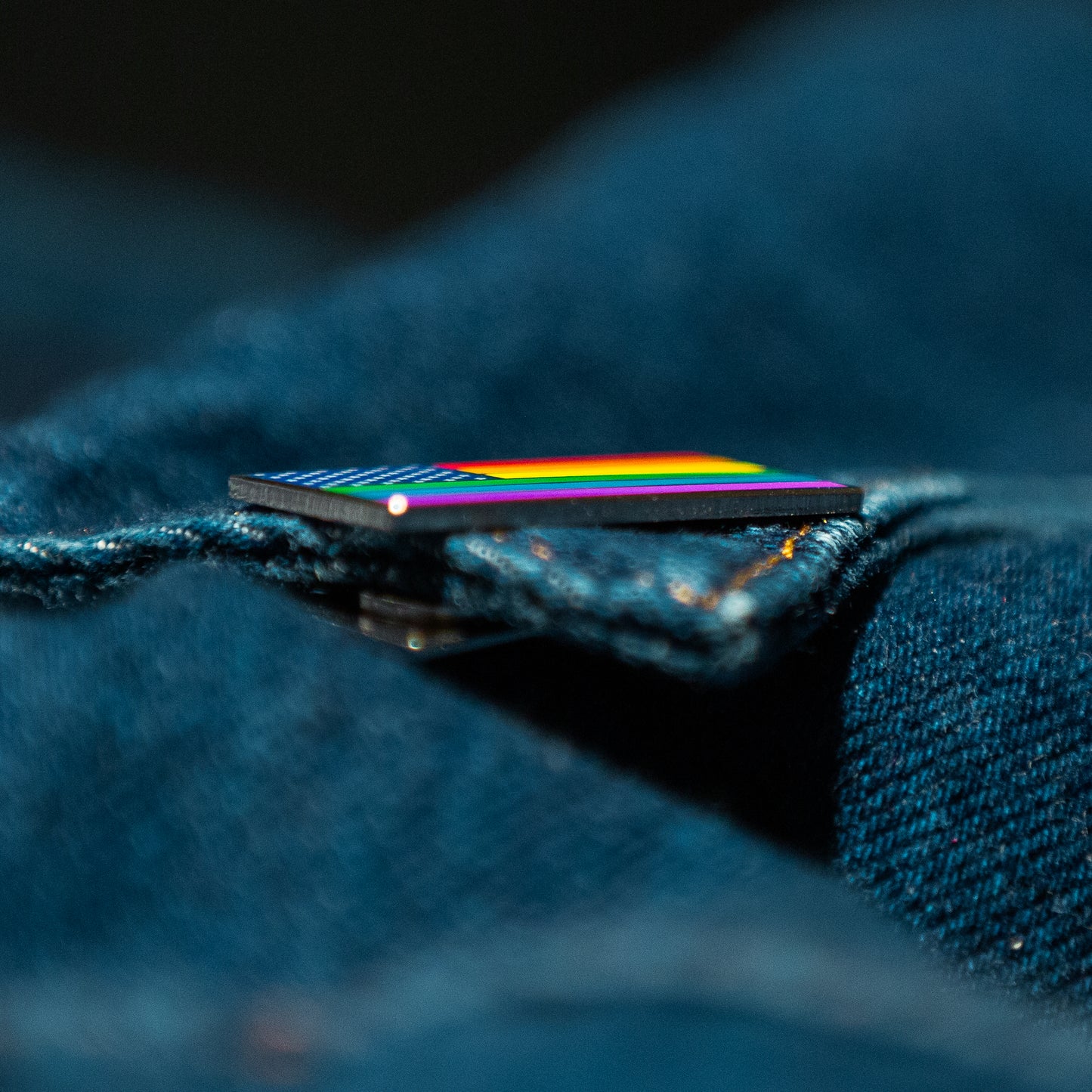 American Rainbow Pride Flag Enamel Lapel Pin β LGBTQ USA with Magnetic Backing