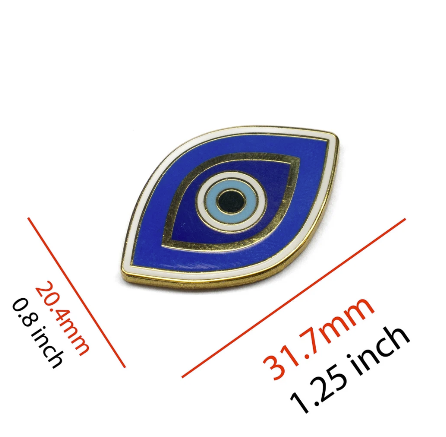 Nazar Evil Eye Cheshm Enamel Lapel Pin with Magnetic Backing