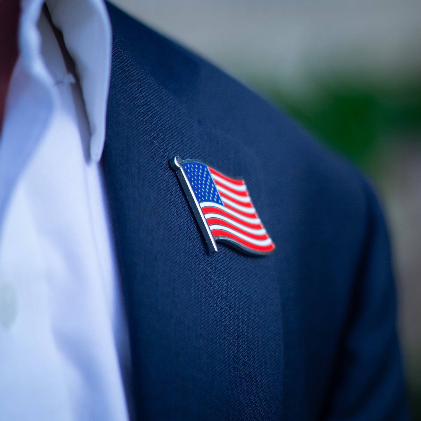 Extra Large American USA Flag Enamel Lapel Pin with Magnetic Backing