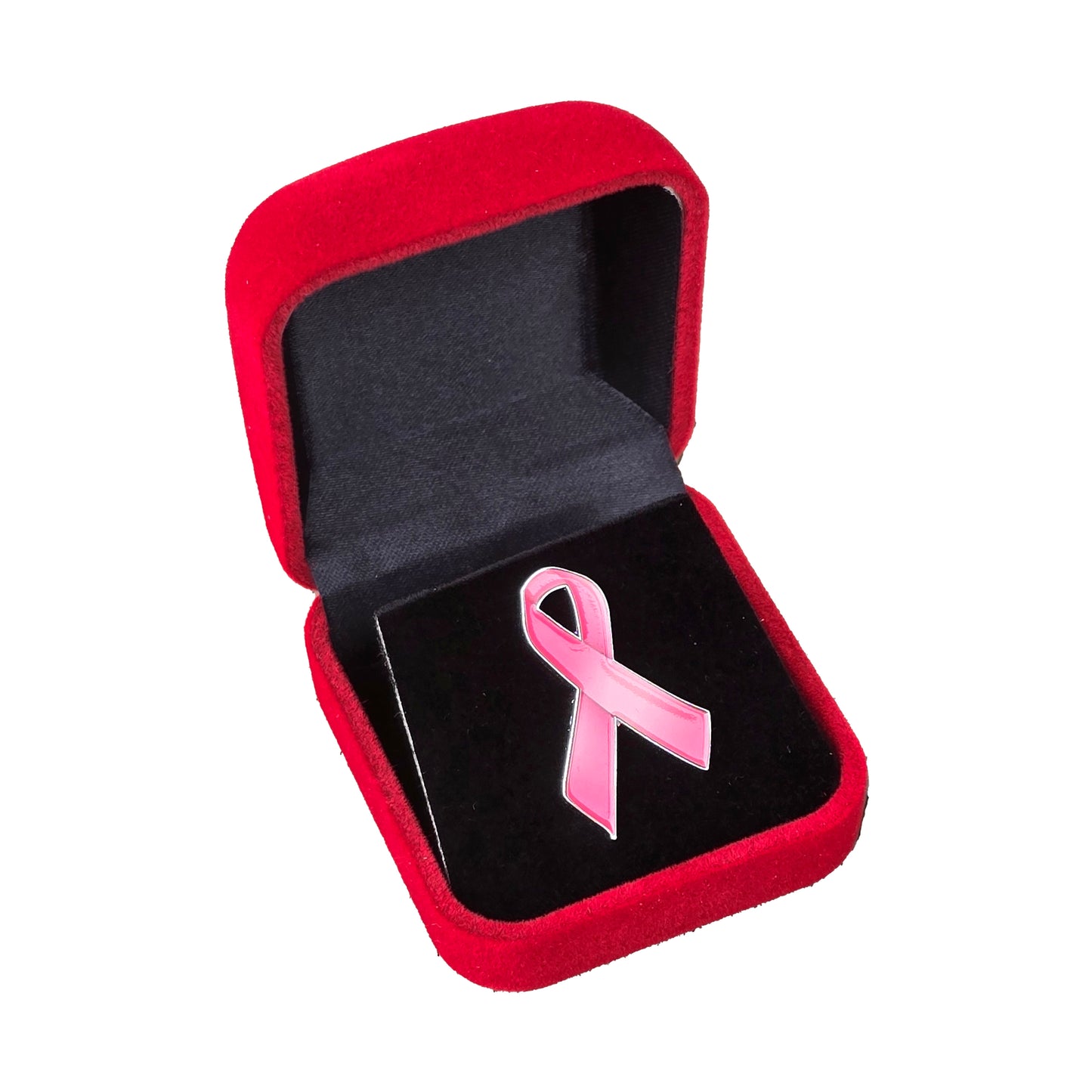 Breast Cancer Awareness Pink Ribbon Pin with Magnetic Backing