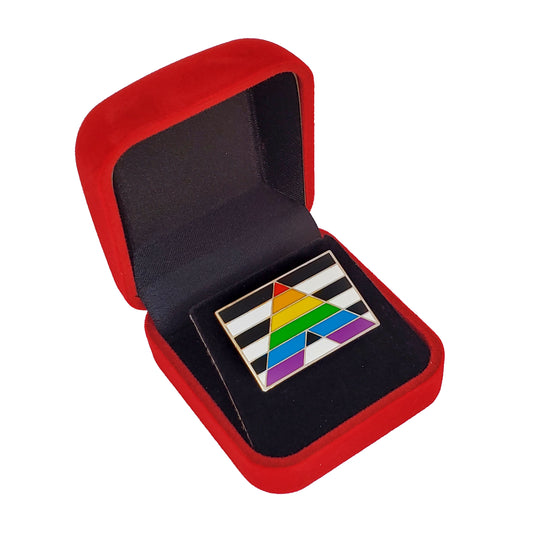 Straight Ally Pride Enamel Lapel Pin – PFLAG & GLAAD LGBTQIA+ Support with Magnetic Backing