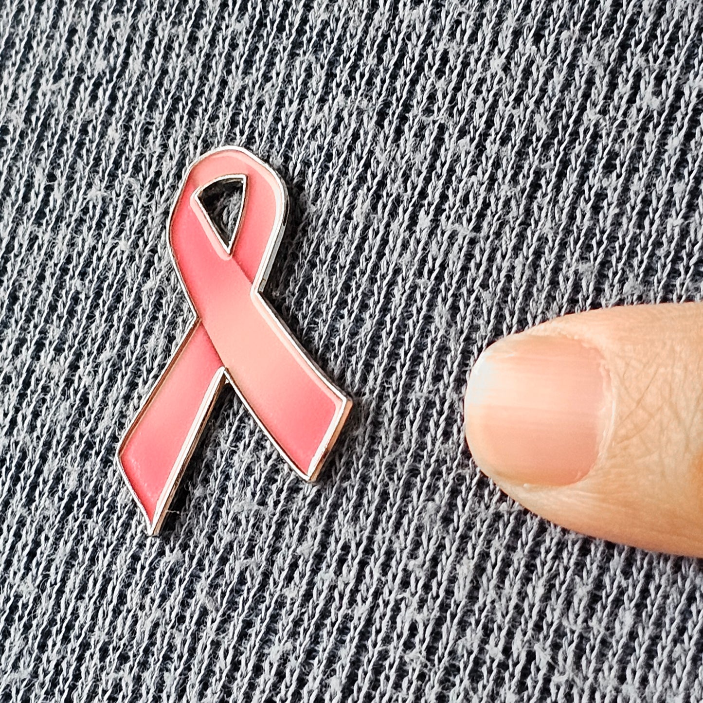 Breast Cancer Awareness Pink Ribbon Pin with Magnetic Backing