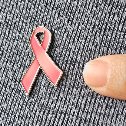 Breast Cancer Awareness Pink Ribbon Pin with Magnetic Backing