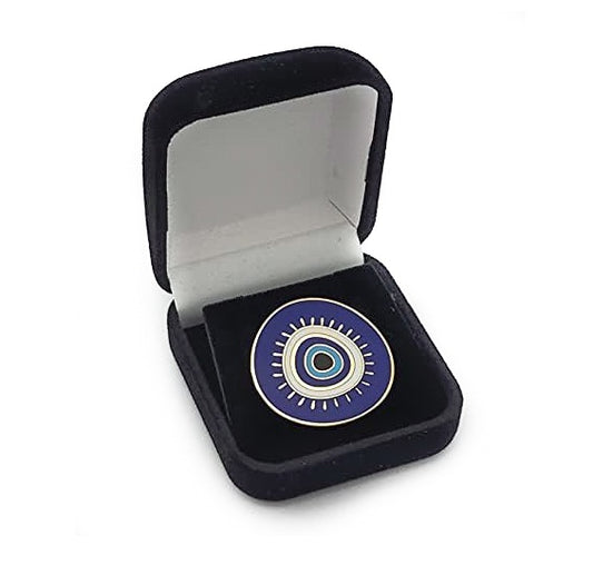 Evil Eye Nazar Cheshm Enamel Lapel Pin with Magnetic Backing
