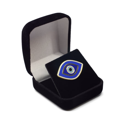 Nazar Evil Eye Cheshm Enamel Lapel Pin with Magnetic Backing